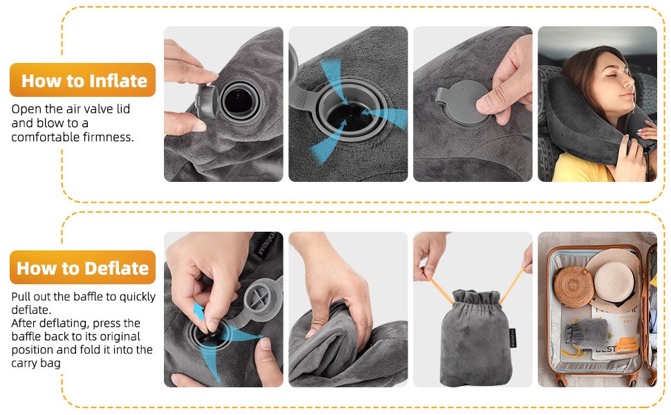inflatable pillow for airplane travel