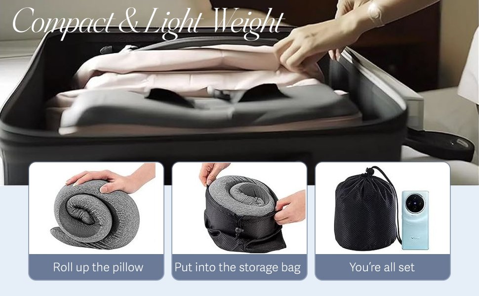 comfortable neck rest for long journeys Flexible  skin friendly Slow-Rebound Memory Foam Technology