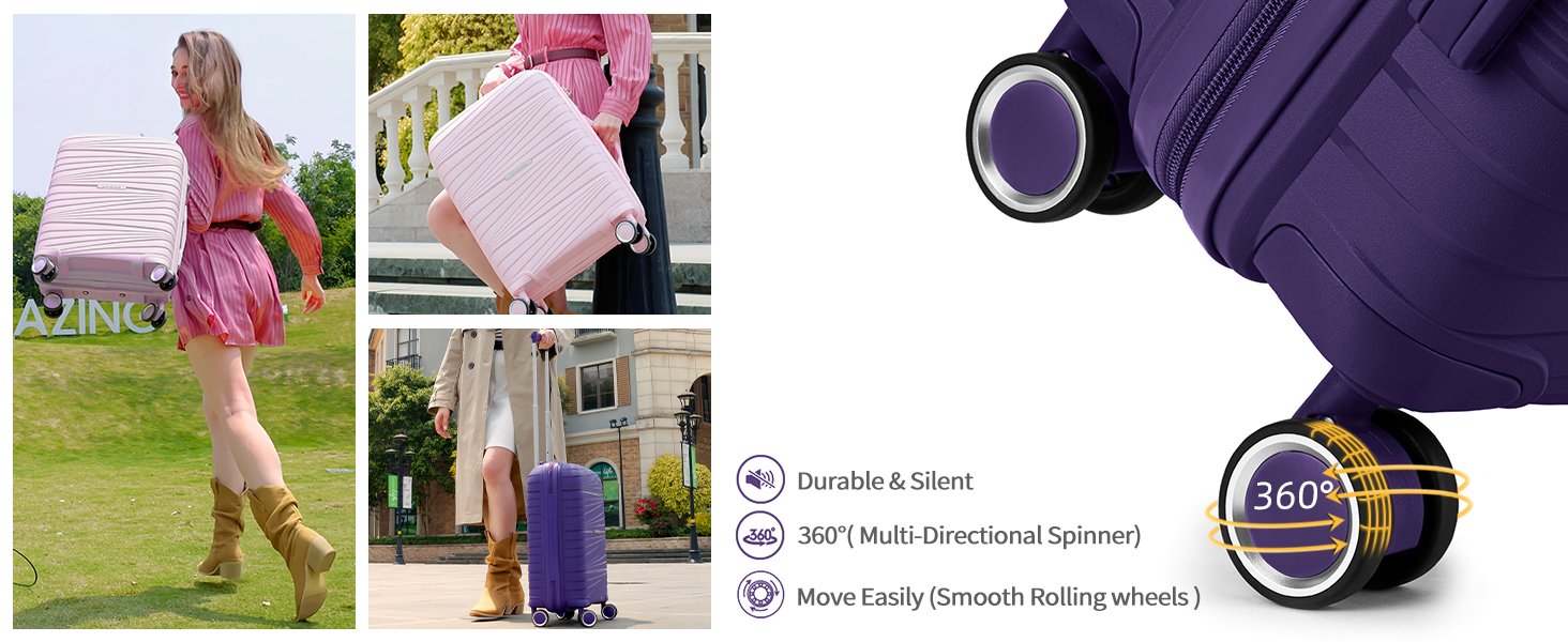 Silent Dual Wheels carry on suitcase