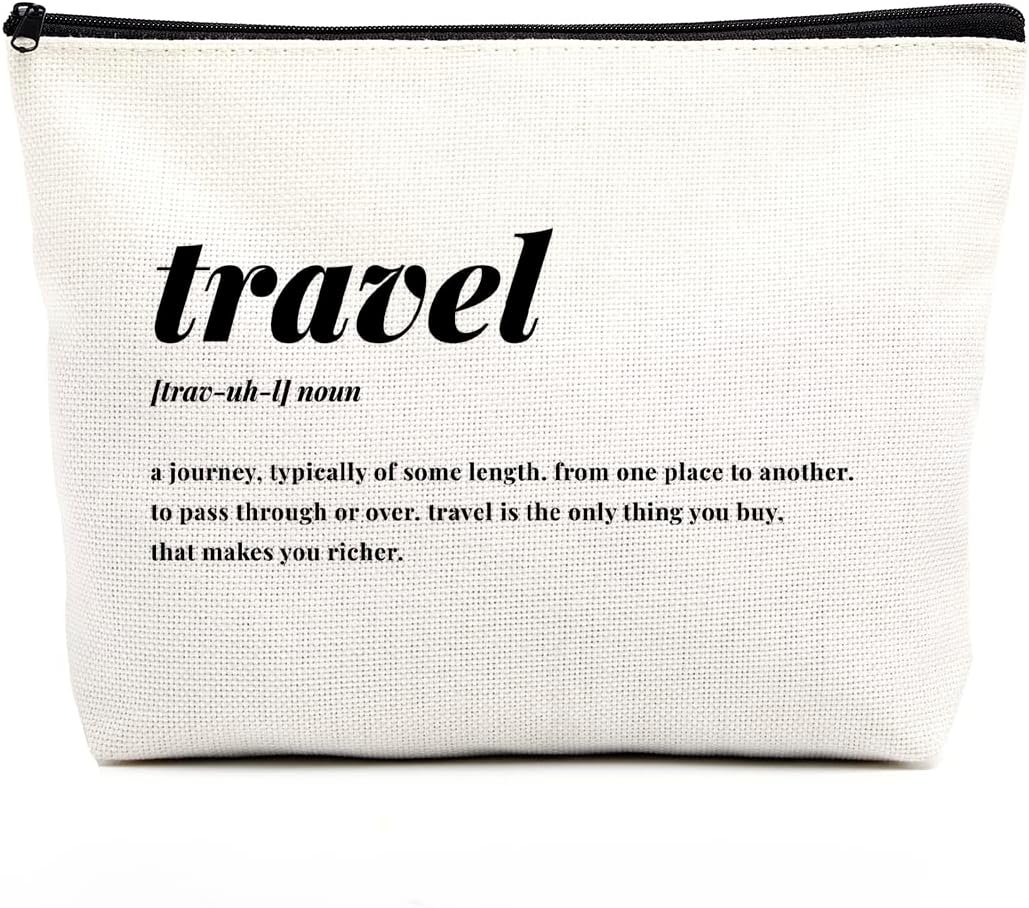 fkovcdy Travel Accessories Travel Makeup Bag for Travel Lovers Women Her Girlfriend Friends Sister Unique Birthday Christmas Gifts for Women - Travel Definition Bag
