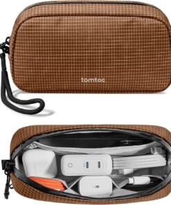 tomtoc Electronics Organizer Travel Case Performance, Water Resistant Bag Cable Tech Pouch Accessories, Carry Storage for Cord, Phone, Cables, Airpods, USB Flash Drive, Daily Items